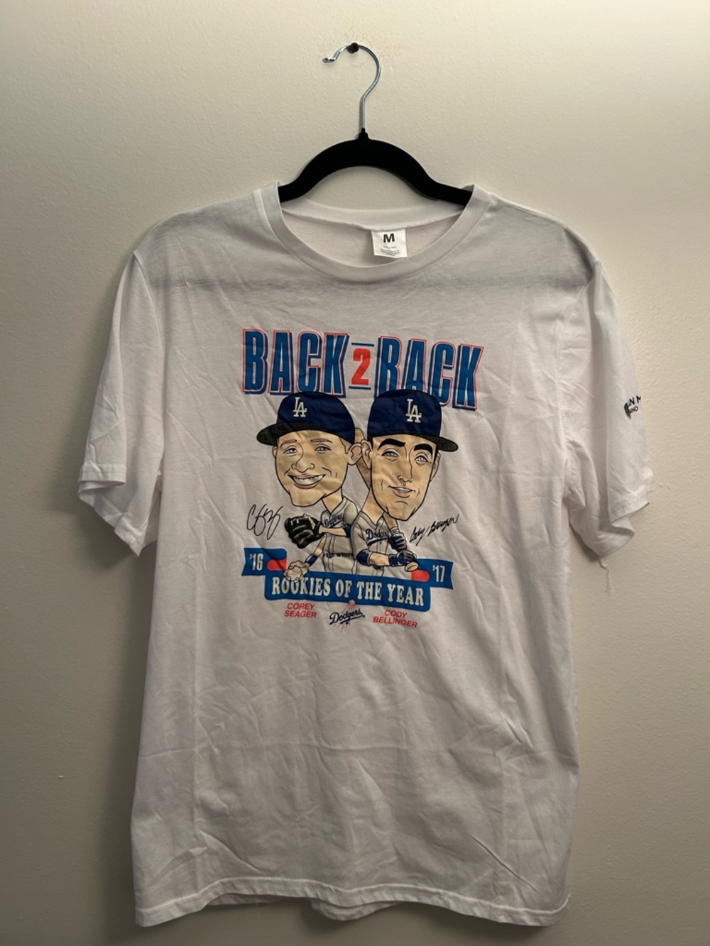 Los Angeles Dodgers White "Back 2 Back" Rookies of the Year Graphic T-Shirt